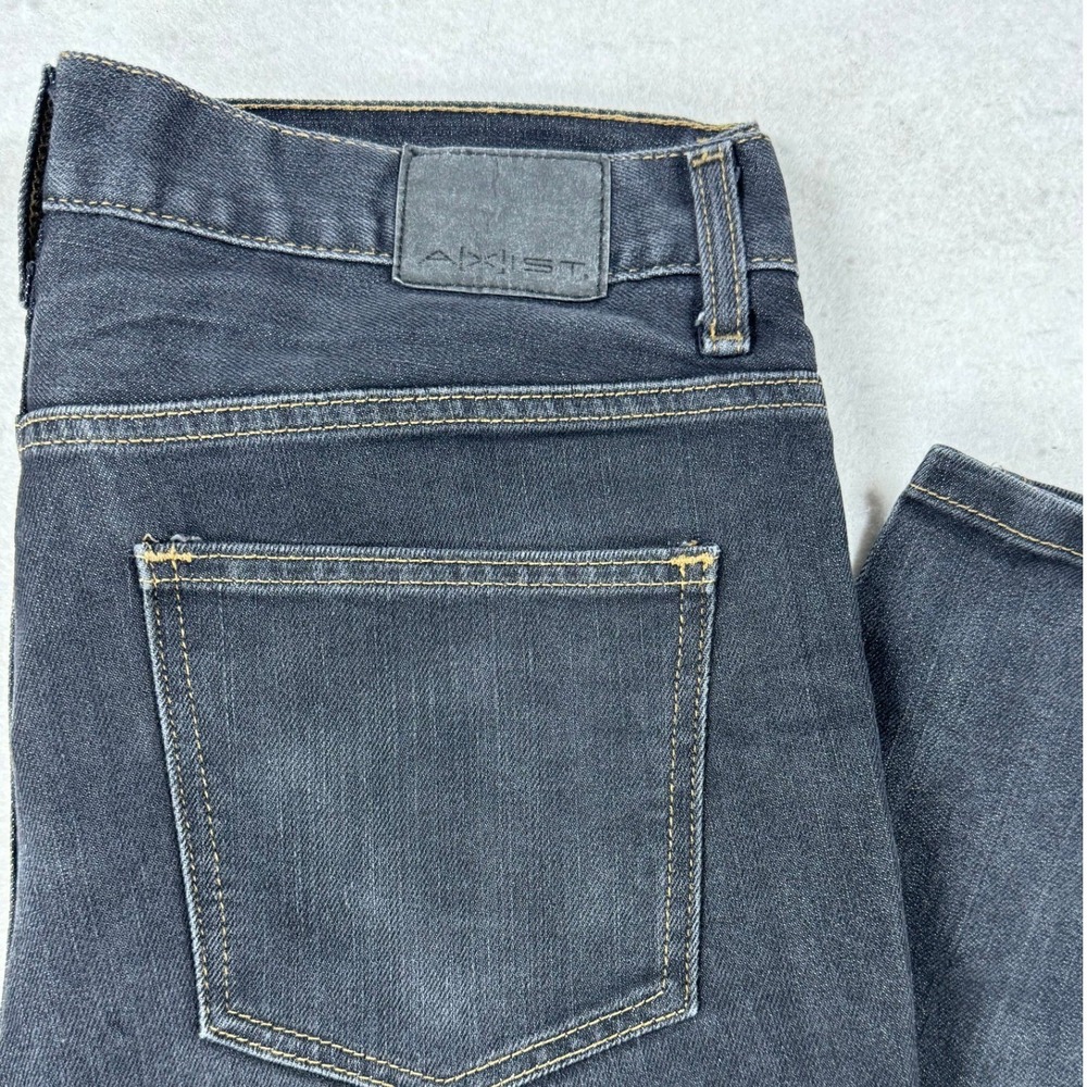 Axist Mens Straight Leg Jeans Dark Wash Black Denim Pants 35x31